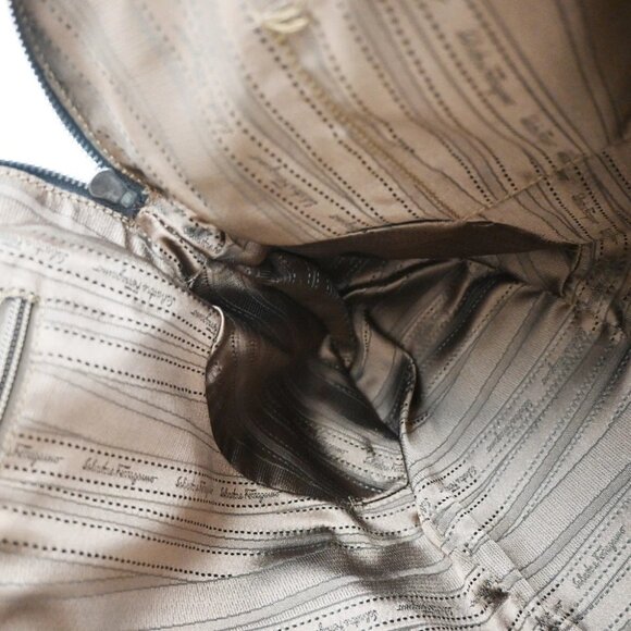 SALVATORE FERRAGAMO Logo Gancini Shoulder Hand Bag Leather Brown - Picture 13 of 16